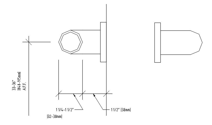 Shower valve details cad block in AutoCAD, dwg file.