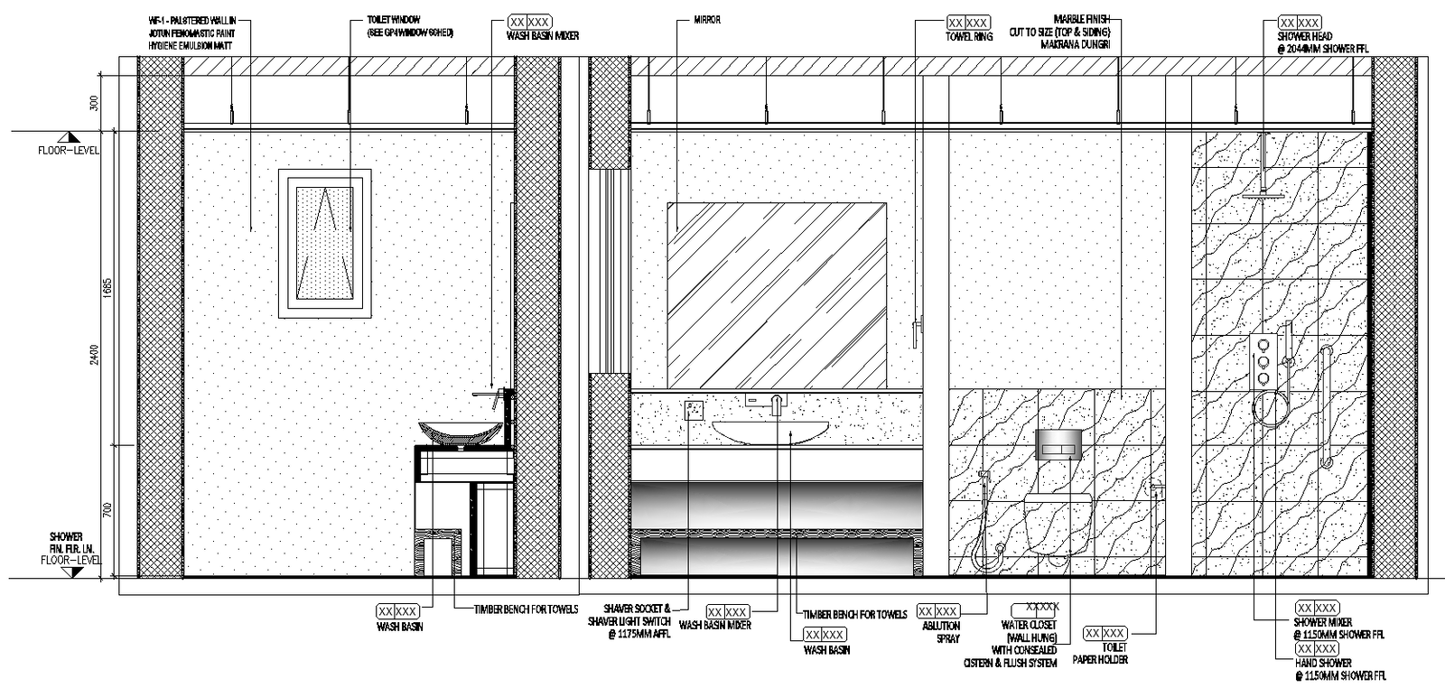 Shower wall pattern design with bathroom elevation design dwg autocad drawing .