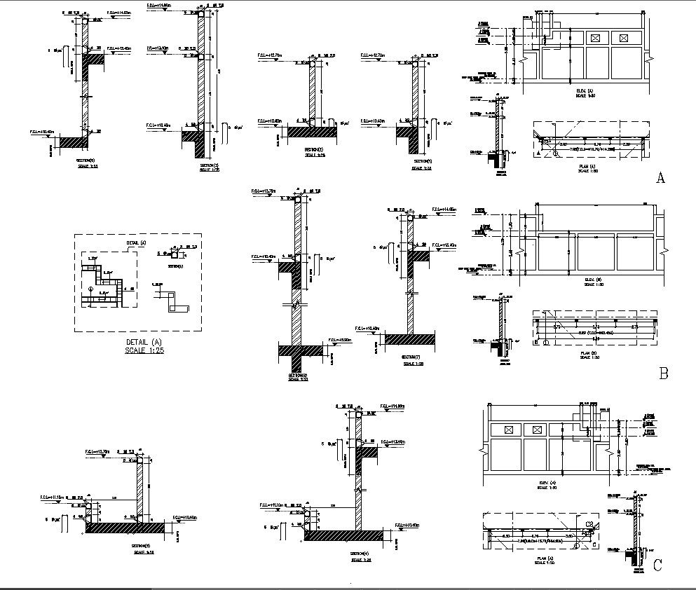 Showing Structural Details of Roof Deck Floor Plan CAD Drawing In DWG File