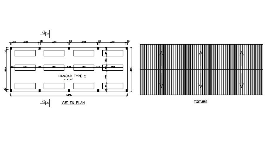 Showroom floor and roof plan details in AutoCAD, dwg file.