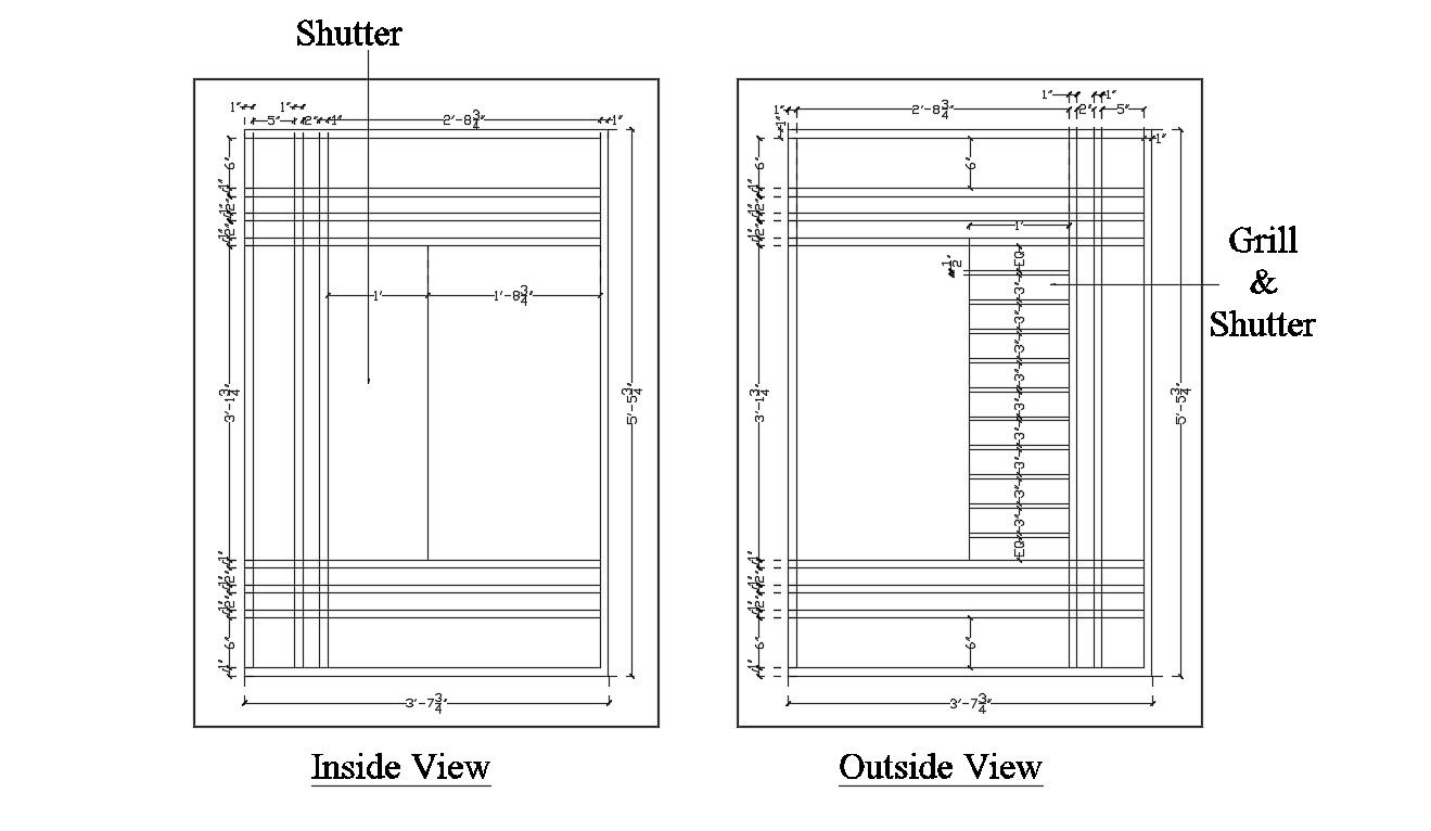 Shutter Door Elevation CAD block Download file