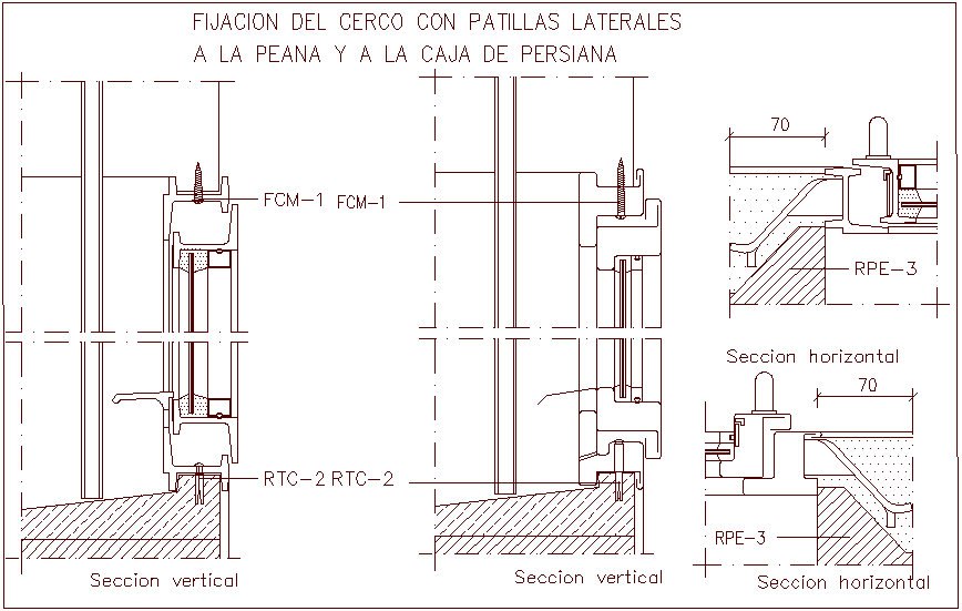 Shutter box view with fixing fence with construction view dwg file