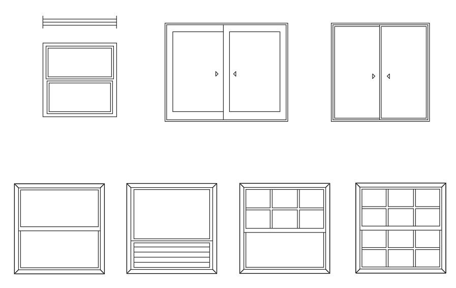 Shutter And Sliding Window CAD Blocks AutoCAD Drawing
