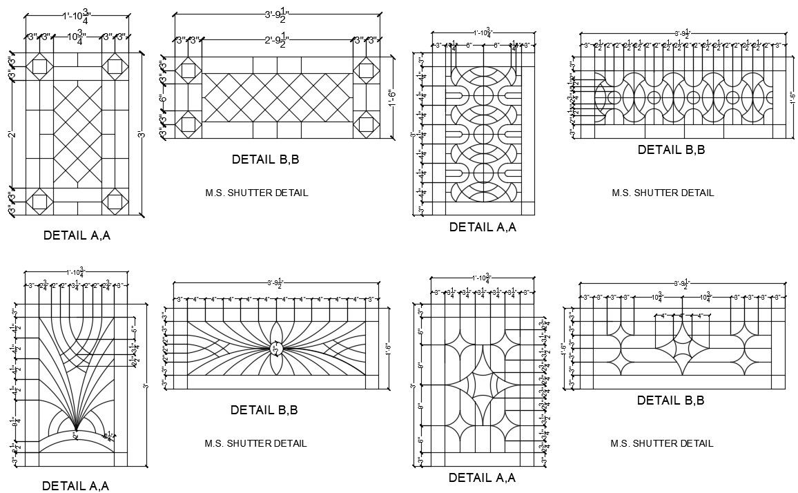 Shutter detail drawing presented in this AutoCAD file. Download the AutoCAD file.