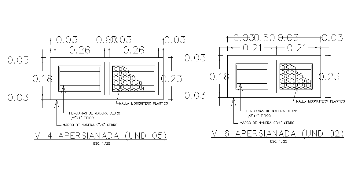 Shuttered Ventilate Window Drawing Download DWG File