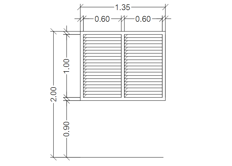 Shutter window design in AutoCAD 2D drawing, dwg file, CAD file