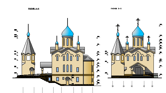 Side elevation design of church