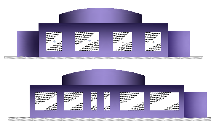 Side elevation details of corporate office building dwg file