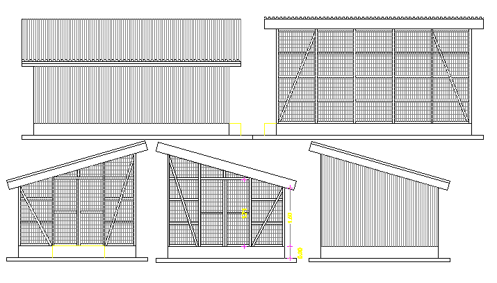 Side elevation details of corporate office dwg file
