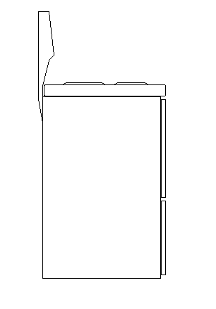 Side view of washing machine bock design dwg file