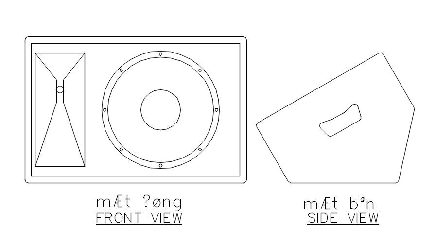 Side and front view of speaker in detail AutoCAD block, dwg file, CAD file
