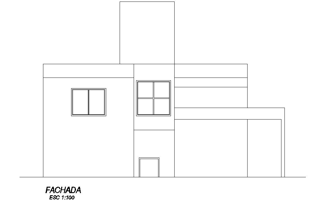 Side elevation of 2 storey house
