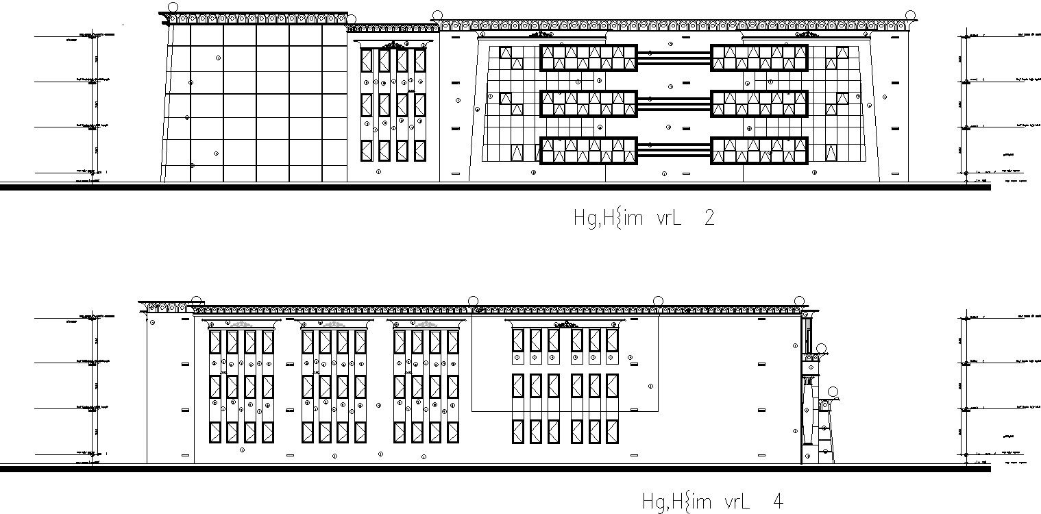 Side elevation of a building.