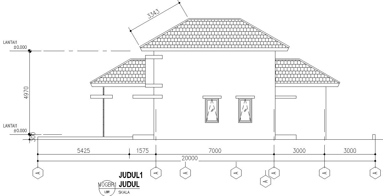 Side elevation of house