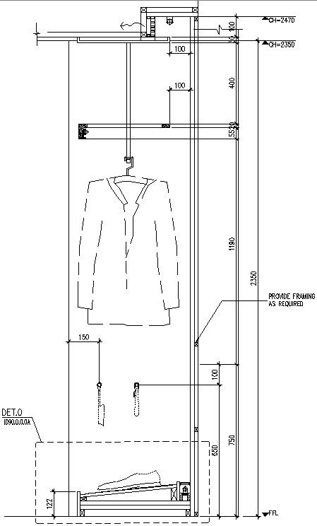 Side section of wardrobe.