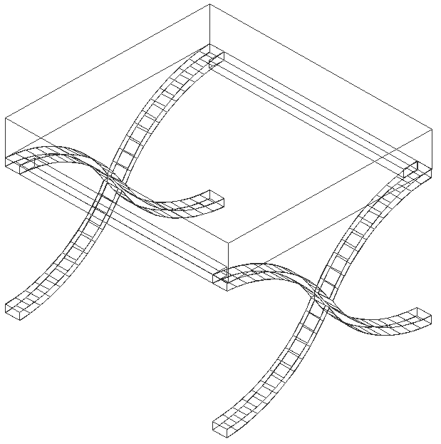 3D Side Table Design DXF with Modern Furniture CAD Drawing