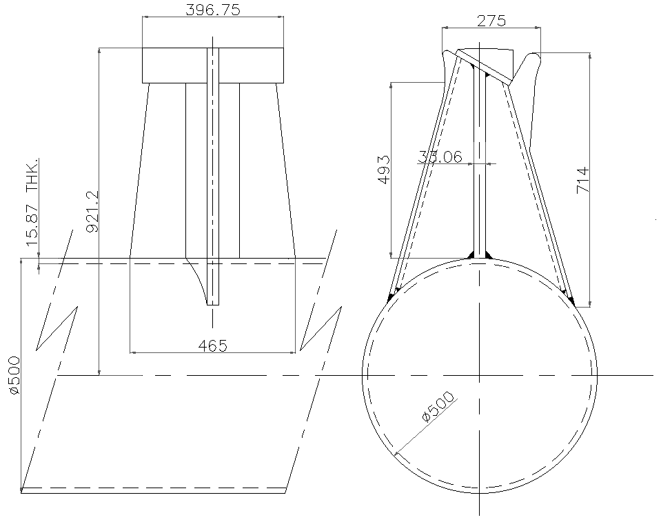 Rotary Vacuum Paddle Dryer Side View DWG for Machinery