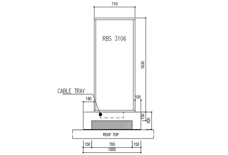 Side view of RBS structure in detail AutoCAD drawing, dwg file, CAD file