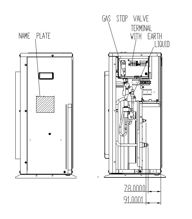 Side view of air compressor in detail AutoCAD 2D drawing, CAD file, dwg file