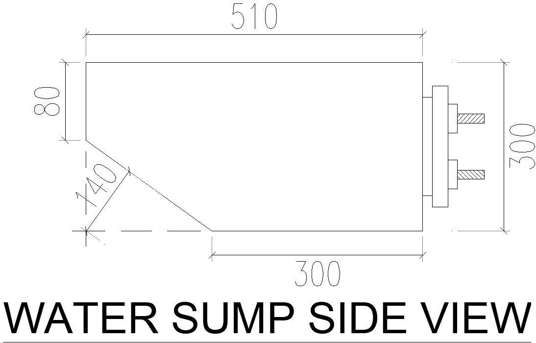 Side view of cooling tower with detailing