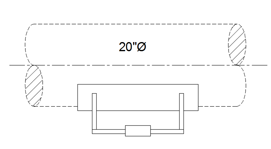 Side view of machine with detail AutoCAD drawing, CAD file, dwg file