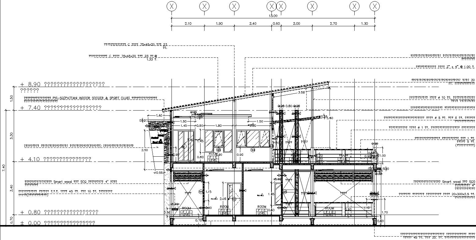 Side view of restaurant in detail AutoCAD drawing, dwg file, CAD file
