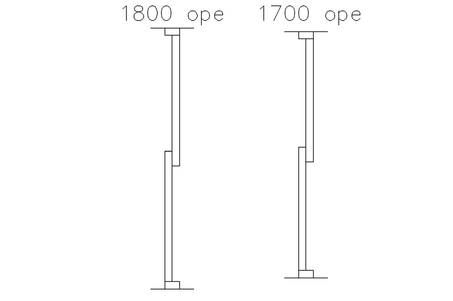 Side view of slide window in AutoCAD 2D drawing, dwg file, CAD file