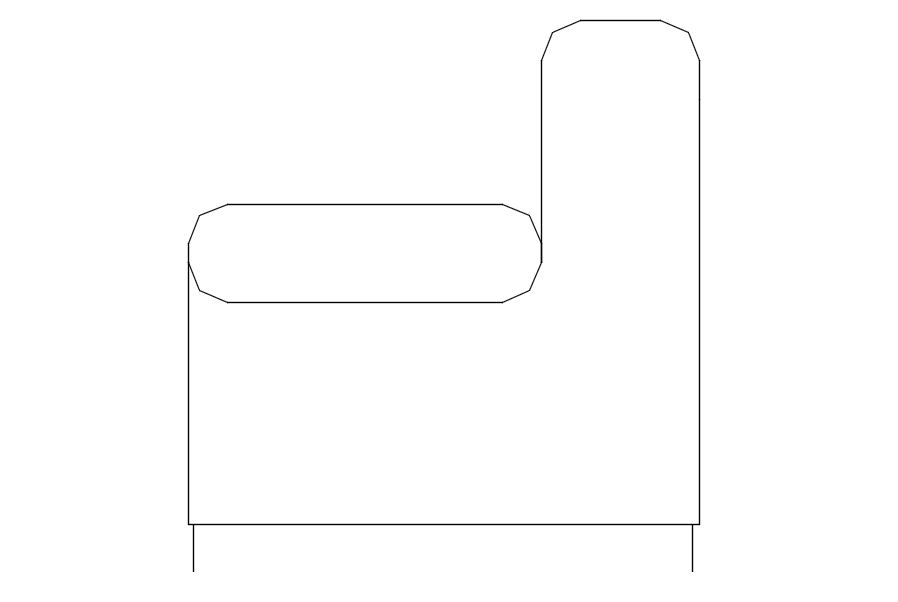 Detailed Side View Sofa CAD Block for AutoCAD Projects