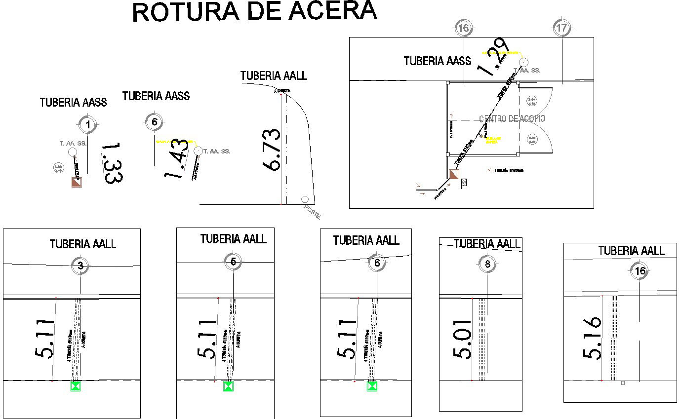 Side walk break plan detailing