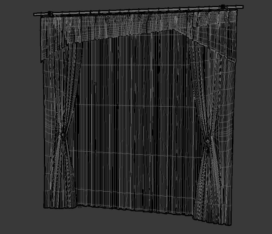 Simple Curtain Hanging Design With Basic Rendered In 3D MAX File