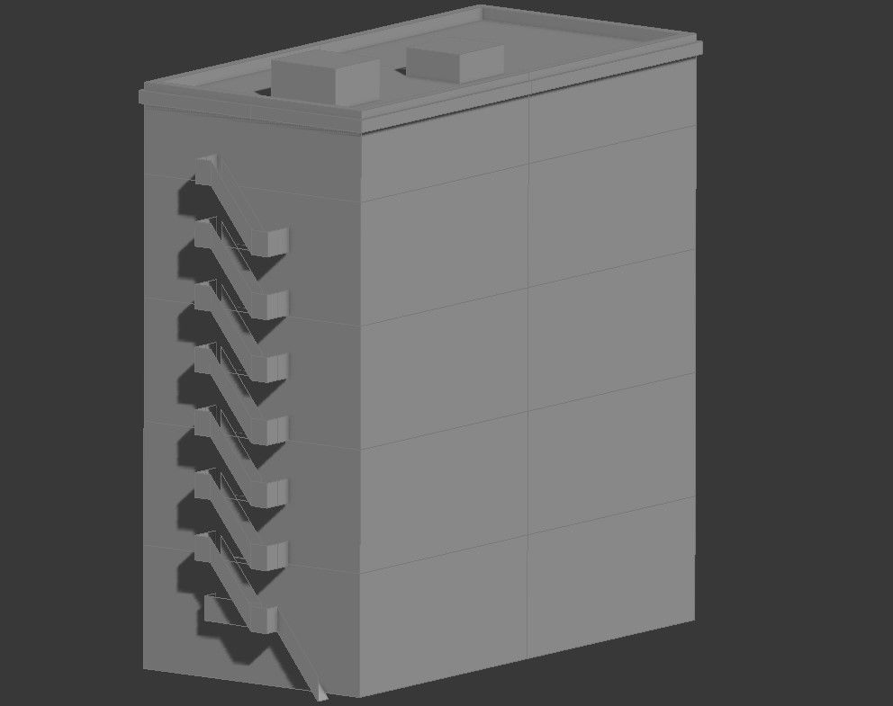 3D Block Elevation Layout for Commercial Building Project files