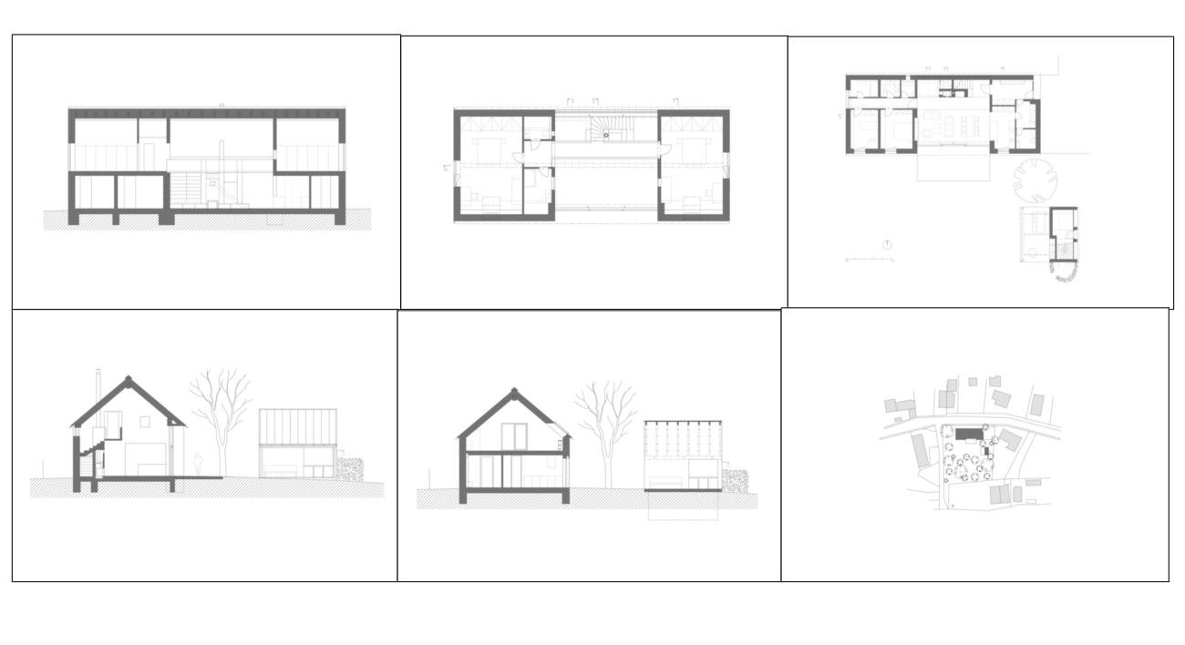 Simple Farm House DWG Featuring Ground and First Floor Layout