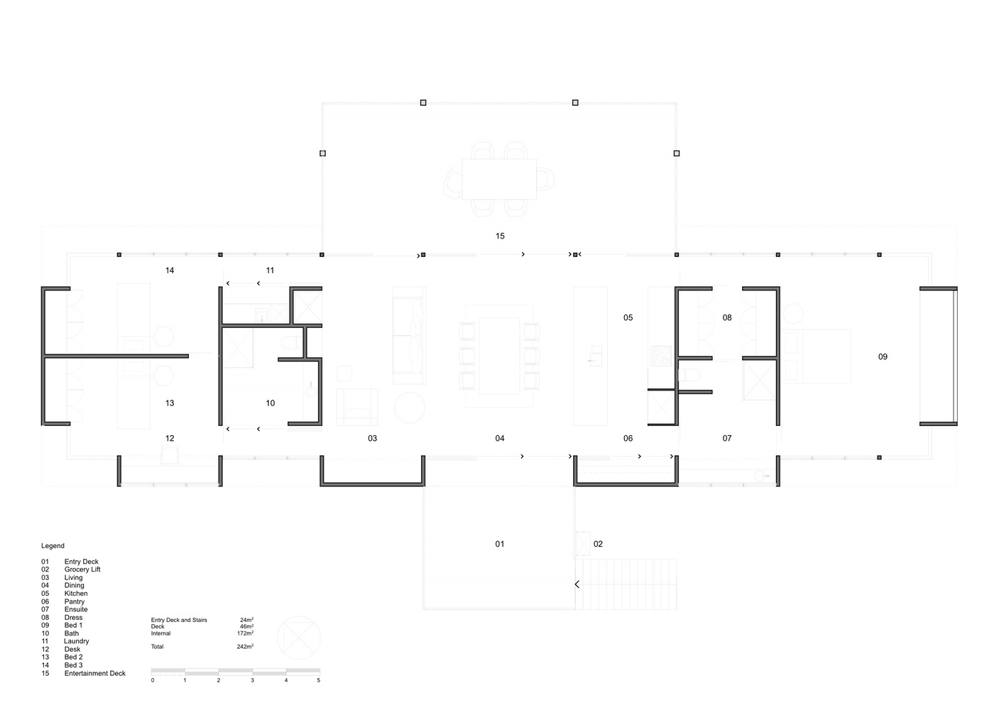Simple House Design DWG Showing Floor Plan Elevation and Section