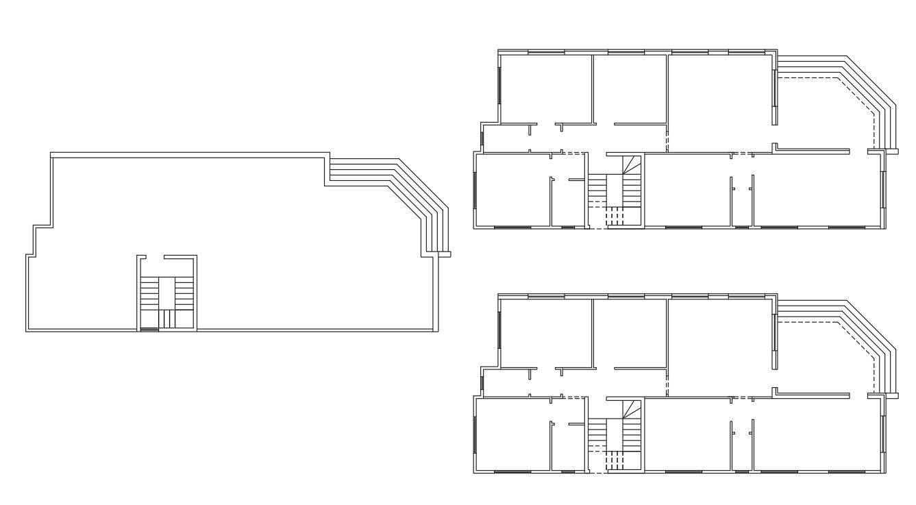 Simple Line Plans Of Huge Bungalow Design AutoCAD File