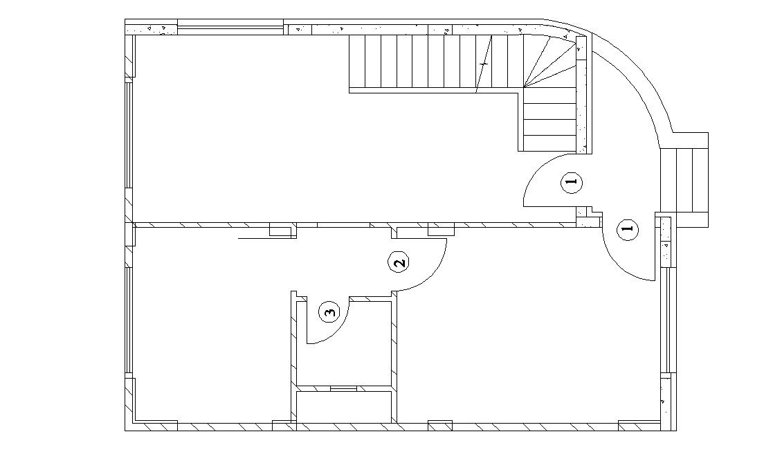 Simple Planning Of 2 BHK House Building Design CAD File