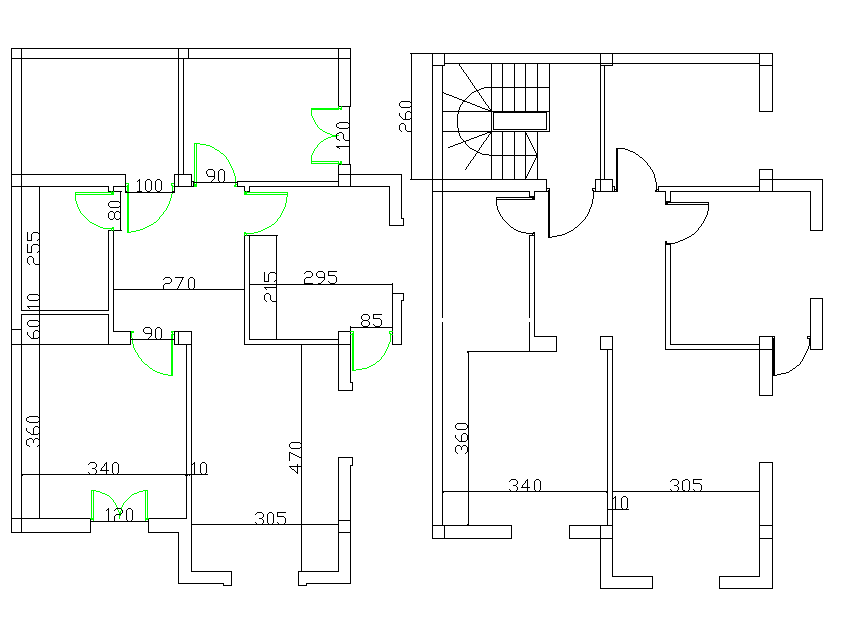 Simple line house lay-out plan