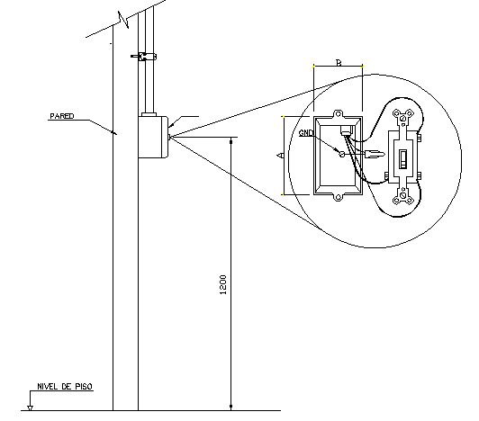 Simple switch installation details dwg file