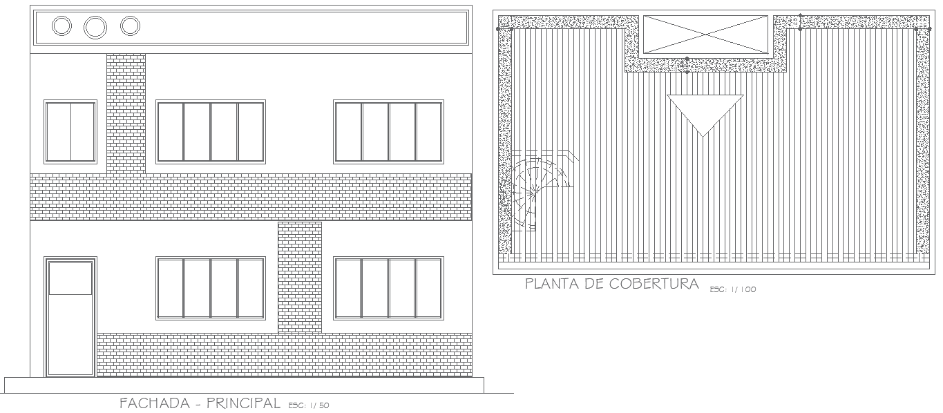 Simple House Elevation Drawing in DWG AutoCAD Format