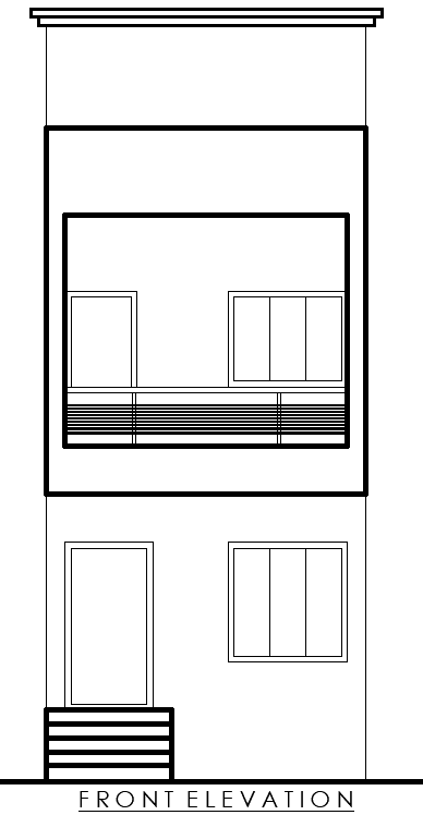 DWG Layout Simple House Front Elevation AutoCAD Drawing