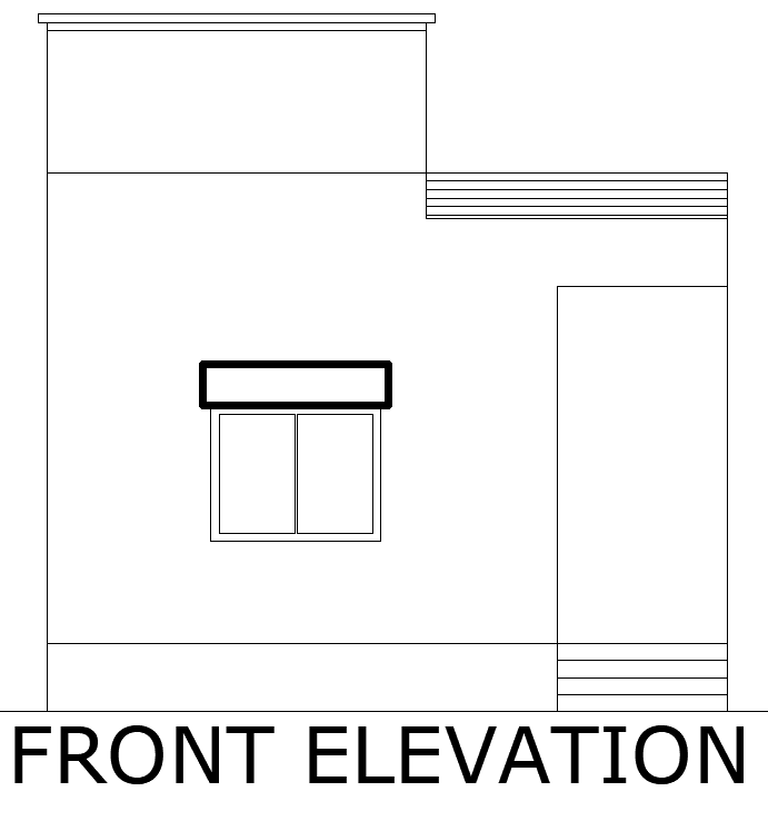 Simple House Front Elevation Layout Design AutoCAD DWG Download