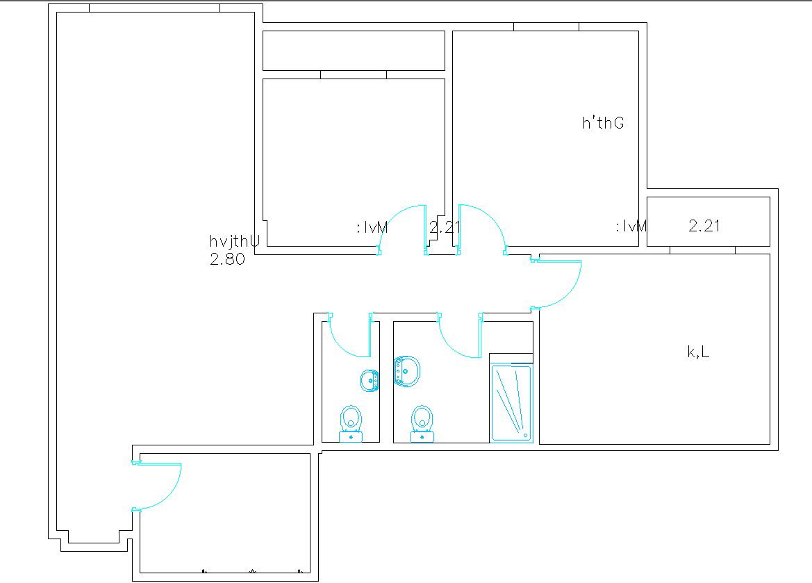 Simple House Plan Detailed Layout in DWG CAD Drawing