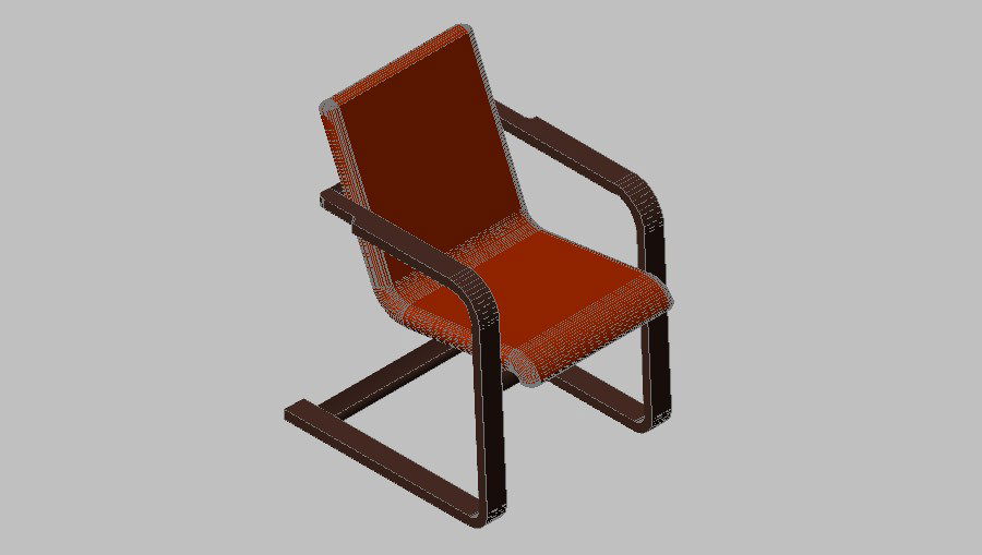 Single 3d chair elevation cad drawing details dwg file