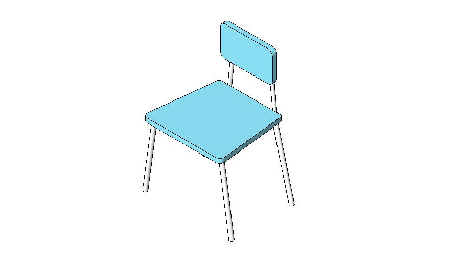 Single 3d office chair block cad drawing details dwg file