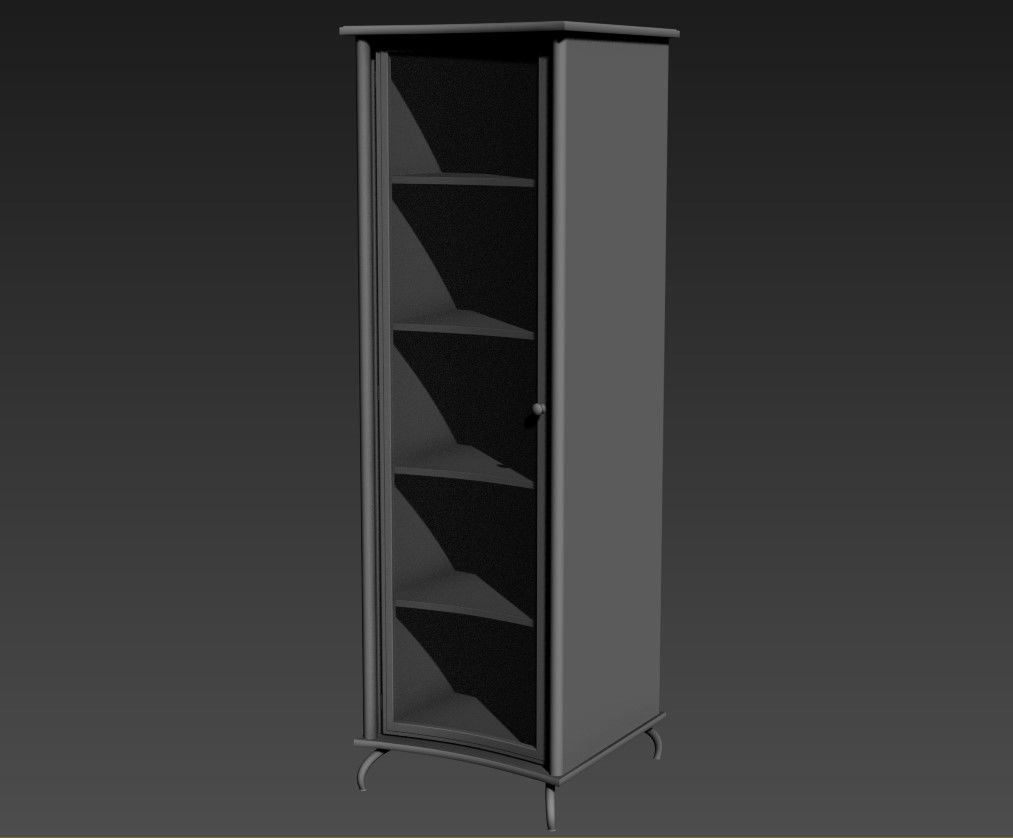 Single Crockery Cabinet Designs In Glass And Wooden Material 3D MAX File
