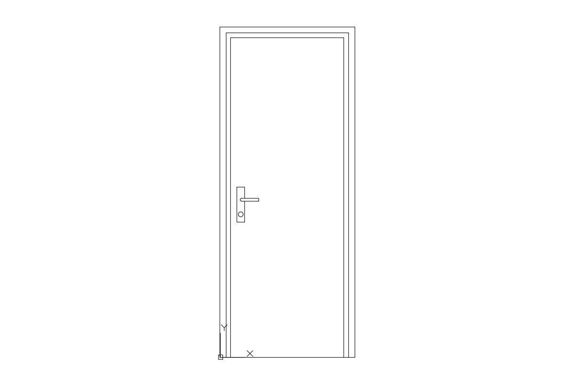 Single Door Elevation Design AutoCAD Blocks Free Download