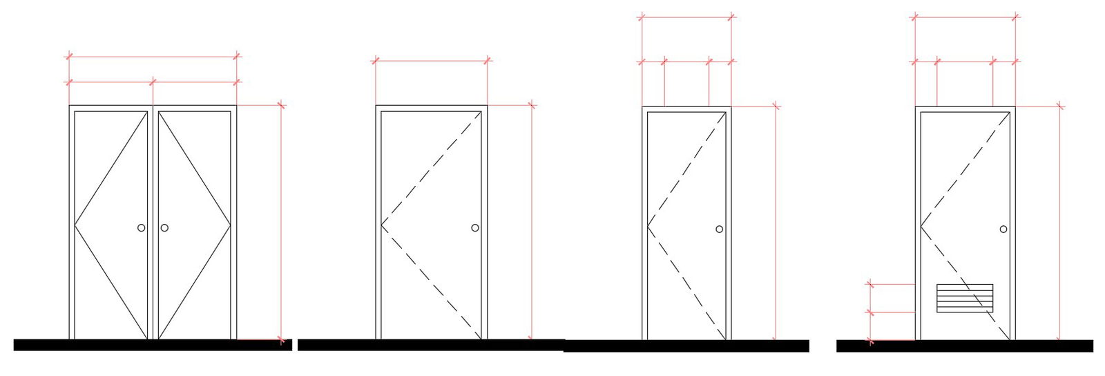 Single Door Elevation Design AutoCAD File