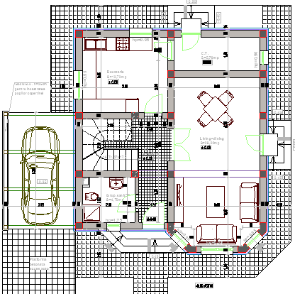 Single Family Bungalow Design and Structure Details dwg file