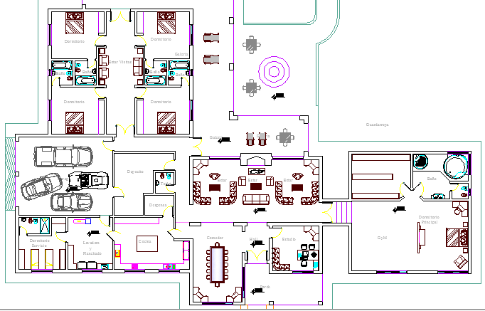 Single Family Bungalow Design and Structure Details dwg file