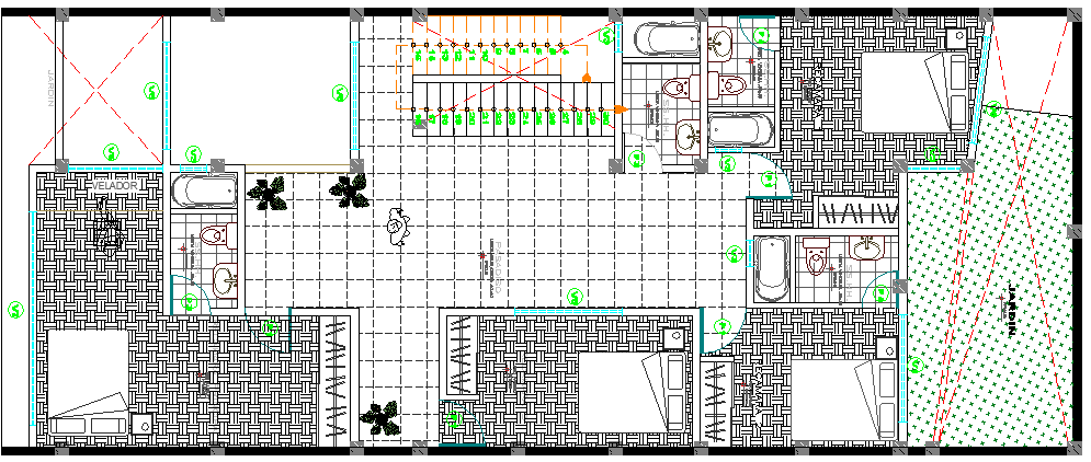 Single Family Dwelling House Architecture Layout, Section dwg file