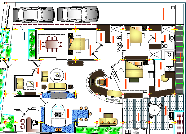 Single Family House Design ad Structure Details dwg file